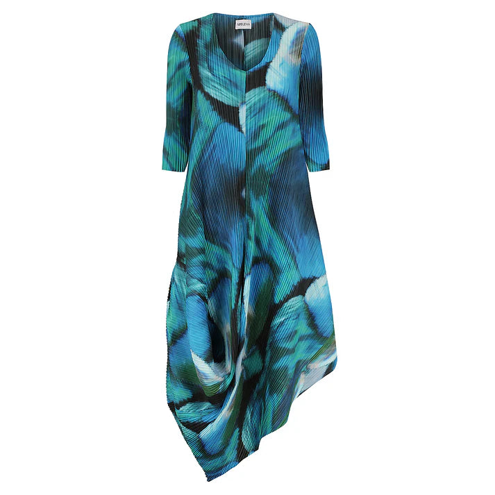 Women's Evening Wear for Special Occasions Alquema Aqua Bows Draper Multi Coloured Dress Women's Evening Wear for Special Occasions Alquema Aqua Bows Draper Multi Coloured Dress