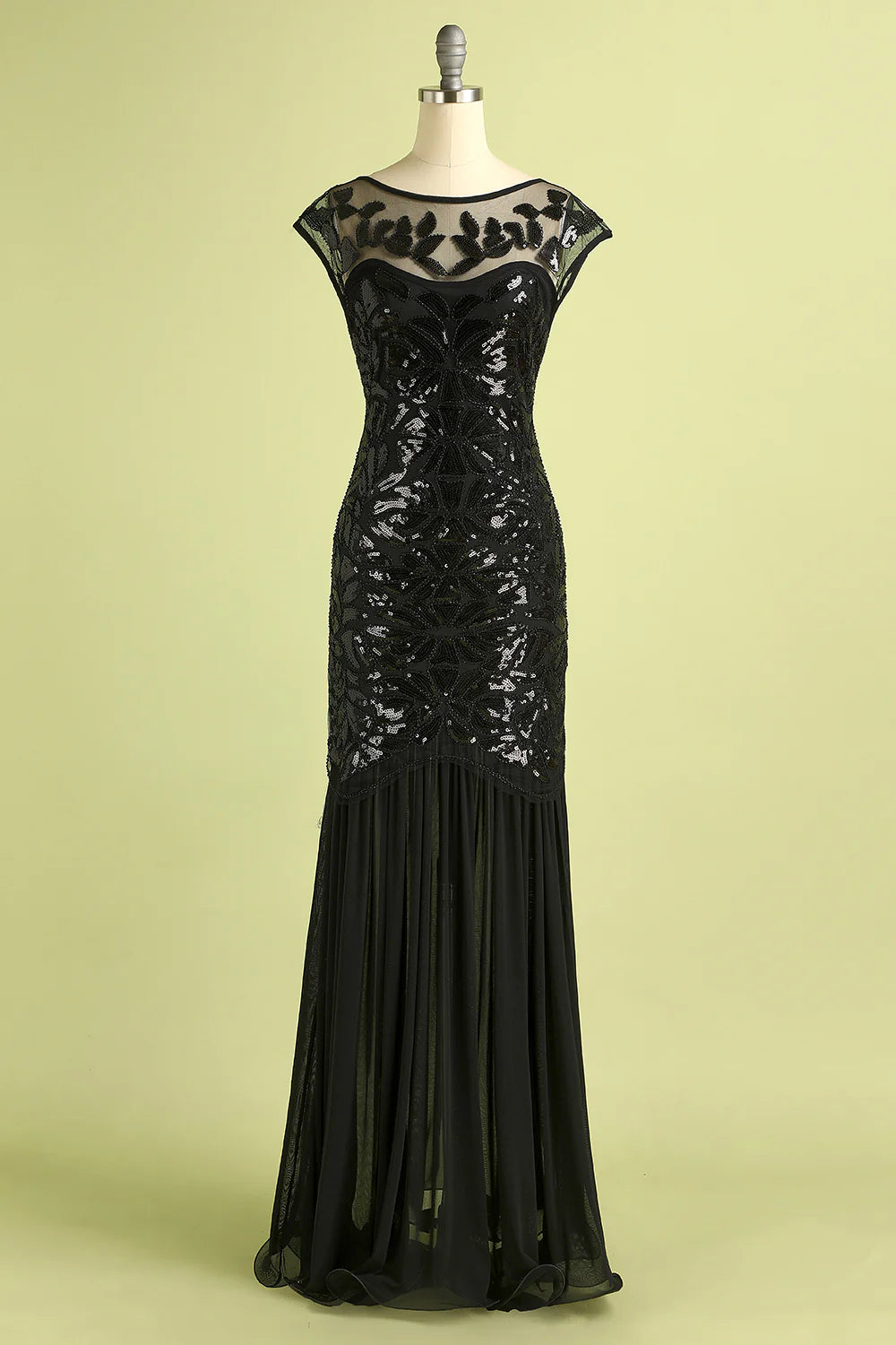 Women's Clothes And Apparel Black 1920s Sequined Flapper Dress
