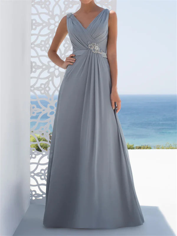 Limited Time Deal Mother Of The Bride Dresses A-Line V-Neck Floor Length