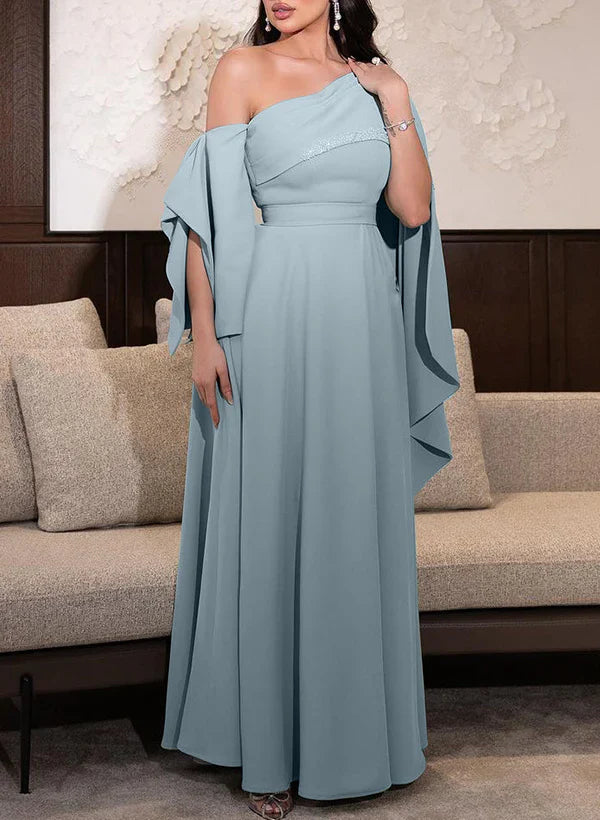Elegant Ensemble Mother Of The Bride Dresses Sheath One Shoulder Floor Length