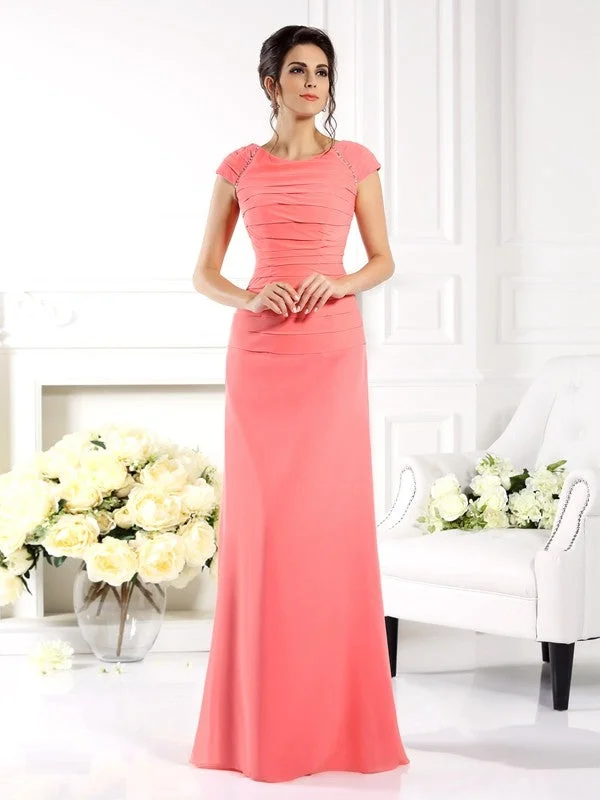 Graceful Fashion Mother of the Bride Dresses A-Line Short Sleeves Long Chiffon