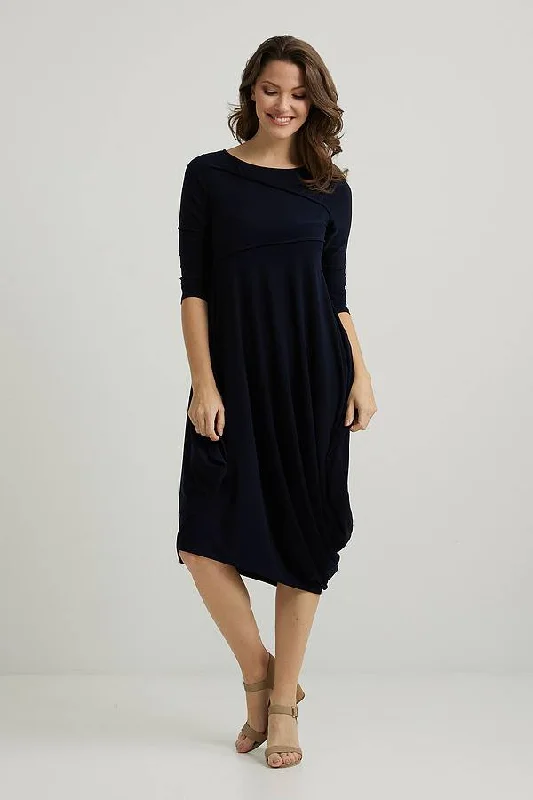 Women's Formal Event Attire Joseph Ribkoff Jersey Midnight Blue Dress