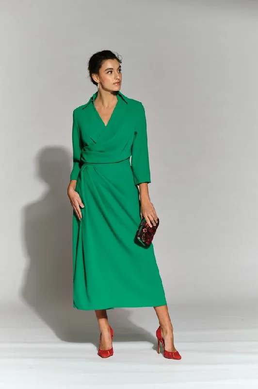 Vintage-Inspired Women's Apparel Moskada Green Capella Dress