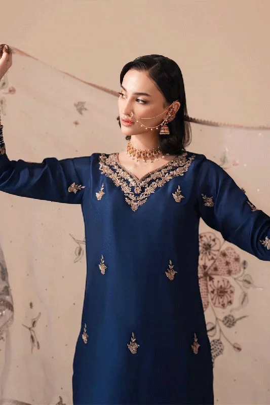 Women's Clothing for All Occasions Navy Blue Color Punjabi Dress For Lohri Function