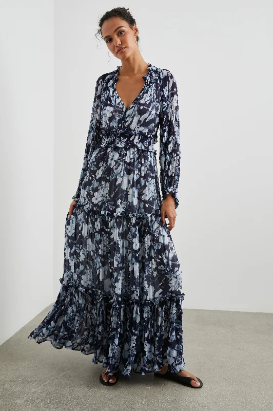 Women's Clothing For Everyday Wear FREDERICA DRESS - INDIGO BLOSSOMS