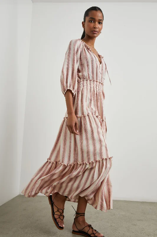 Women's Everyday Apparel CATERINE DRESS - CAMINO STRIPE