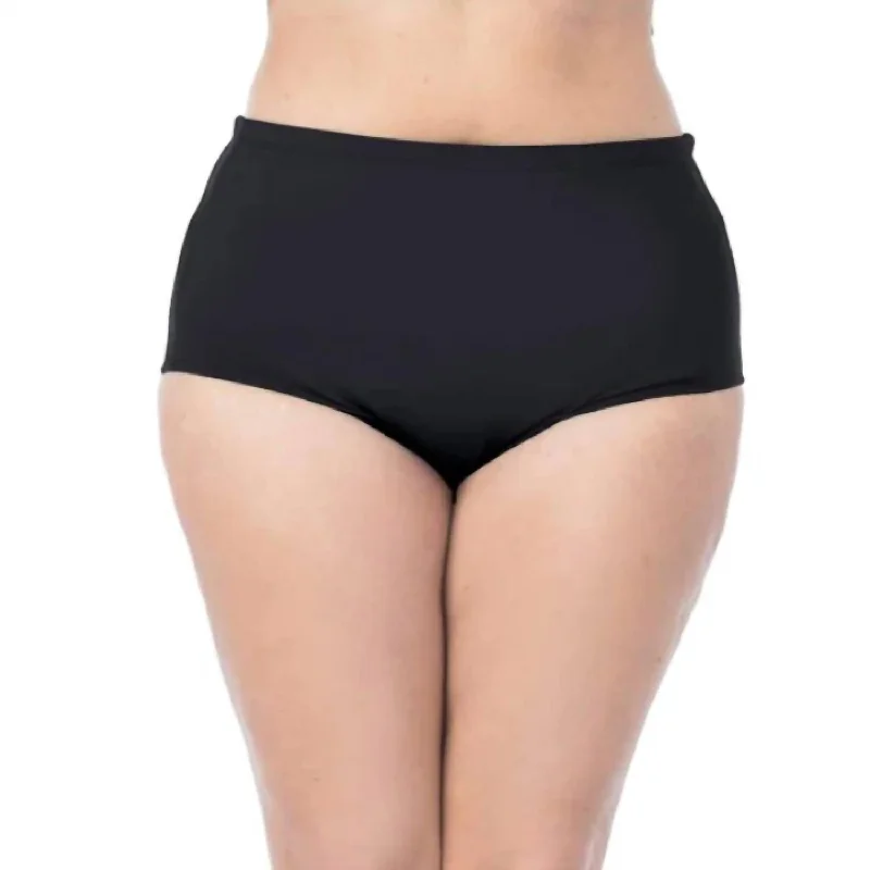 Women's Travel Apparel Island Goddess High Waist Swim Bottom - Plus Size In Black