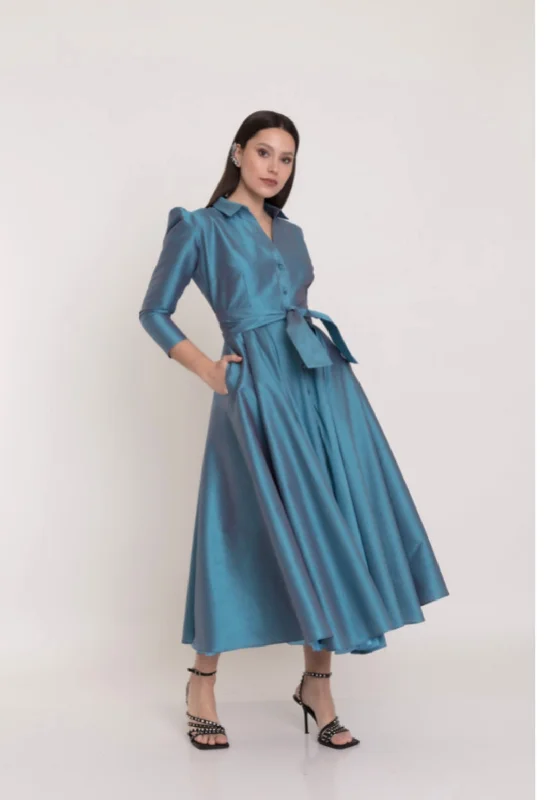 Women's Athletic Clothes Matilde Cano Blue Tornasol Camisero Dress