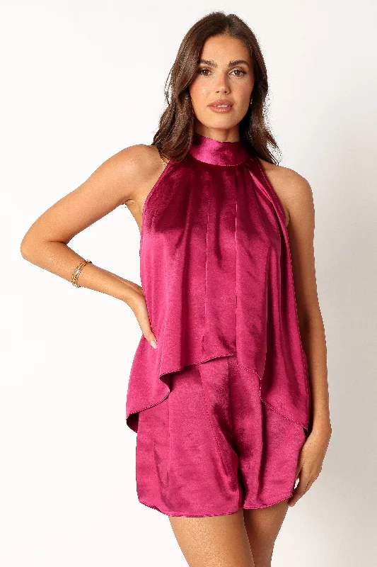 Modern Women's Apparel Phoebe Short Set - Magenta