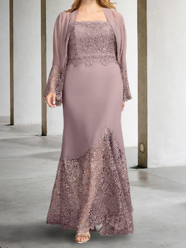 Best Sellers Mother Of The Bride Dresses lace split joint Sheath With Jacket