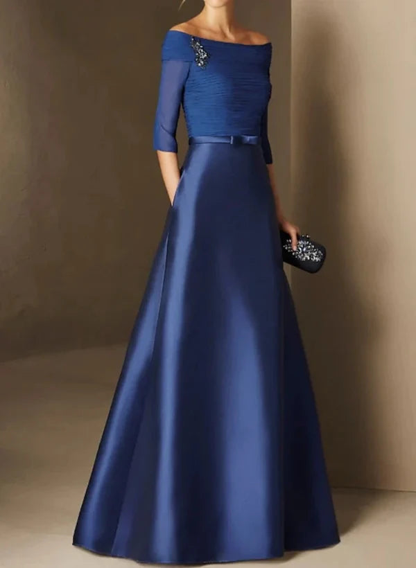 Exclusive Sale Mother Of The Bride Dresses A-Line Princess Off-The-Shoulder Short Sleeves