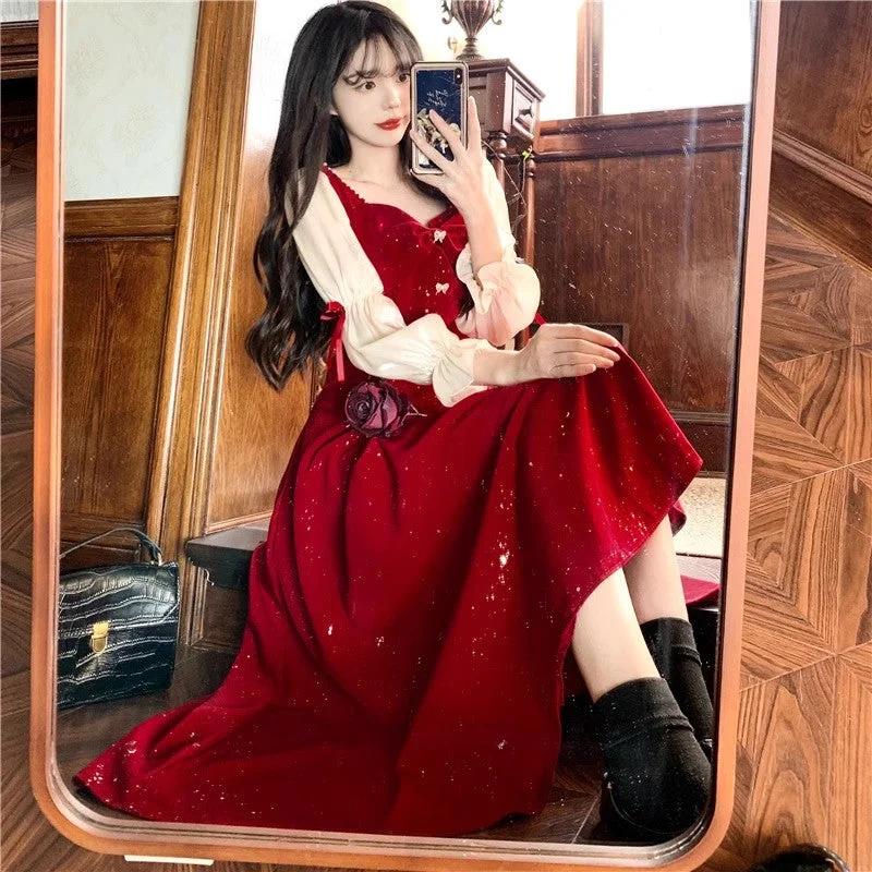 Spring Offer red dress for women plus size   S3464