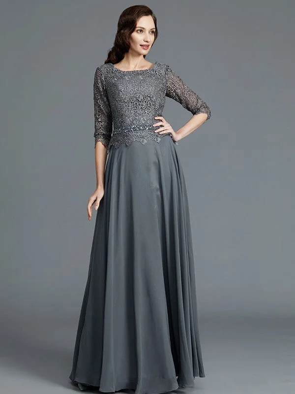 Exclusive Discount A-Line/Princess Scoop 1/2 Sleeves Chiffon Floor-Length Mother of the Bride Dresses Exclusive Discount A-Line/Princess Scoop 1/2 Sleeves Chiffon Floor-Length Mother of the Bride Dresses