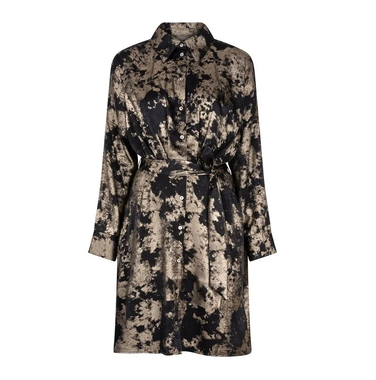 Get More, Spend Less Esqualo Multi/Gold Foil Belted Dress