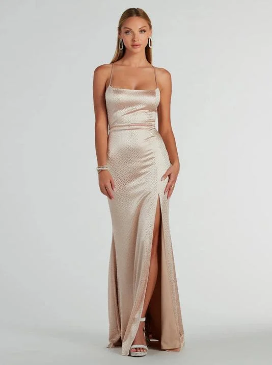 Stylish Outerwear Clothes For Women Gold jewelled strap up ball dress wide