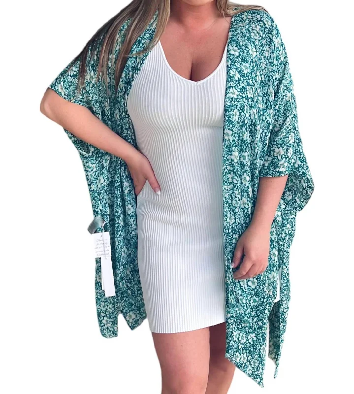 Women's Elegant Clothing Sets Dawn Palm Cover Up In Dutsy Green