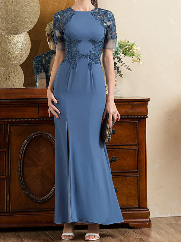 Buy More, Save More Mother Of The Bride Dresses Trumpet Short Sleeves Ankle-Length With Slit