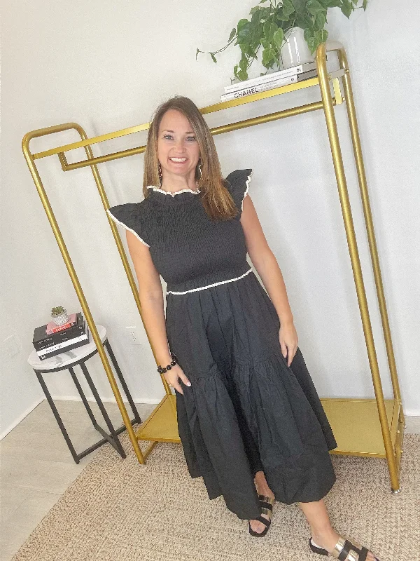 Fashionable Women's Clothing Vintage Vogue Long-Black Dress