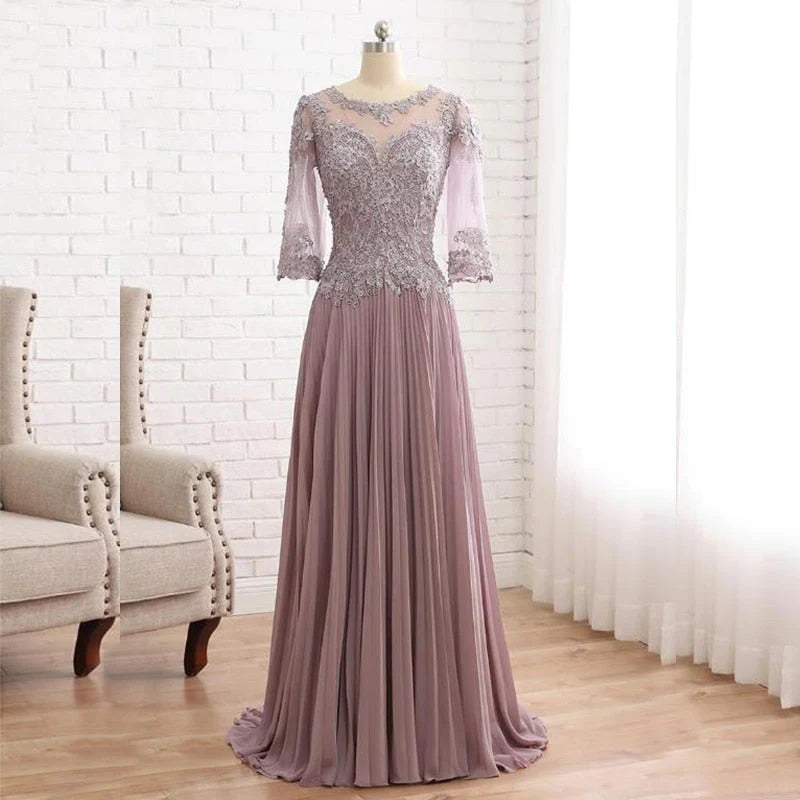 Buy More, Save More Mother of the Bride Dresses Charming Lace Jewel Neck 3/4 Sleeves With Appliqued Buy More, Save More Mother of the Bride Dresses Charming Lace Jewel Neck 3/4 Sleeves With Appliqued
