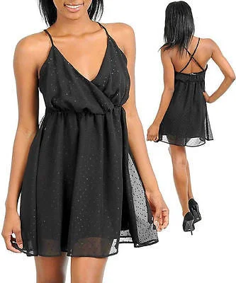 Clearance Event Dress Sexy Cocktail Formal Black Glitter Shimmer Polka Dot Chiffon Mini Clearance Event Dress Sexy Cocktail Formal Black Glitter Shimmer Polka Dot Chiffon Mini