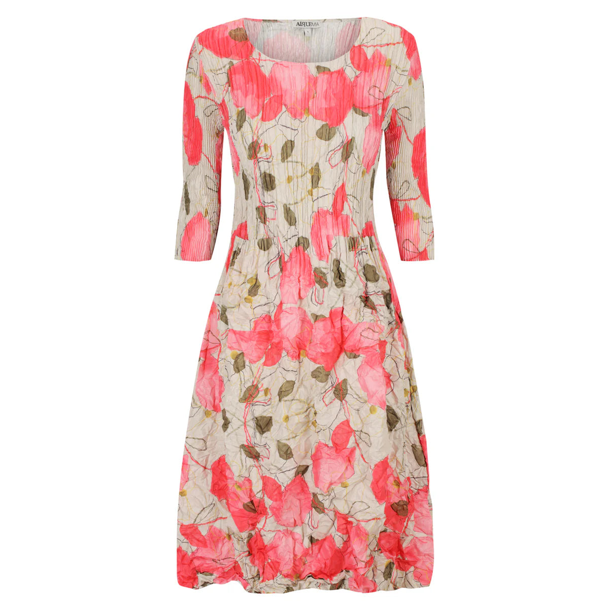 Comfortable Outfit For Women Alquema Smash 3/4 Sleeve Smash Pocket Dress - Wild Flowers Comfortable Outfit For Women Alquema Smash 3/4 Sleeve Smash Pocket Dress - Wild Flowers