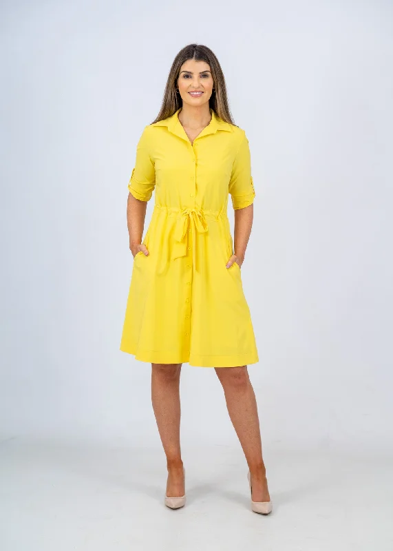 Hollywood Glam Award - Show Style Joseph Ribkoff Yellow FIt & Flair Dress