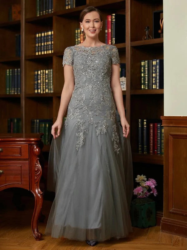 Premium Quality Garments Mother of the Bride Dresses A-Line Princess Tulle Lace Short Sleeves Floor-Length Premium Quality Garments Mother of the Bride Dresses A-Line Princess Tulle Lace Short Sleeves Floor-Length
