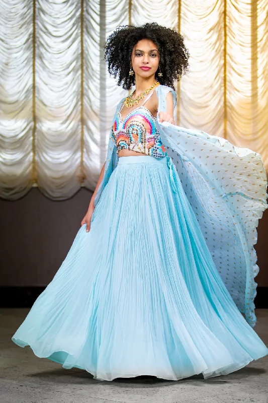 Snag Fabulous Fashion Bargains Sky Blue Jacket Style Dress- Rent