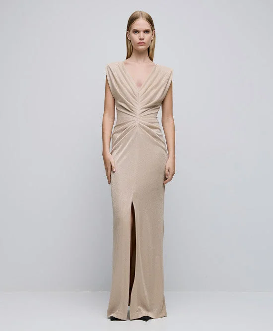 Winter Warehouse Sale Access Gold Long Shimmering Dress