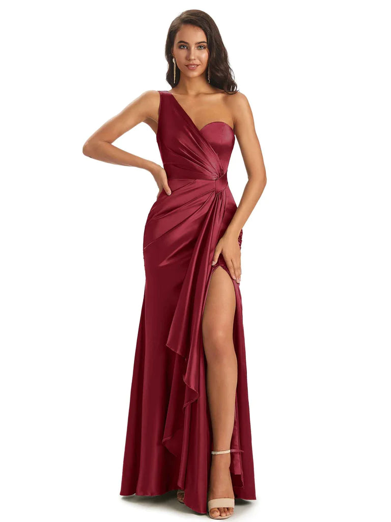 The Latest Trends Sexy One Shoulder Long Mermaid Prom & Dance Dresses With Slit Online In Stock The Latest Trends Sexy One Shoulder Long Mermaid Prom & Dance Dresses With Slit Online In Stock