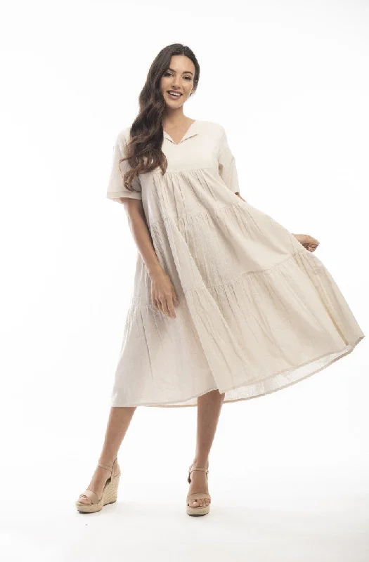 Limited Stock – Get Yours Before It's Gone Orientique Essential Sand Collared dress