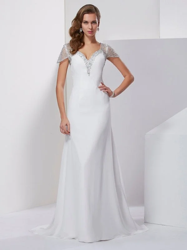 Latest Fashion A-Line/Princess Sweetheart Short Sleeves Applique Beading Long Chiffon Dresses Latest Fashion A-Line/Princess Sweetheart Short Sleeves Applique Beading Long Chiffon Dresses