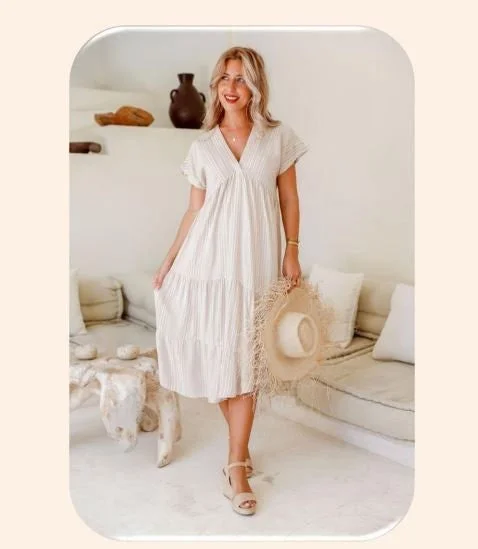 Grab The Best Deals Before They'Re Gone Joop and Gypsy Engineered Stripe Dress
