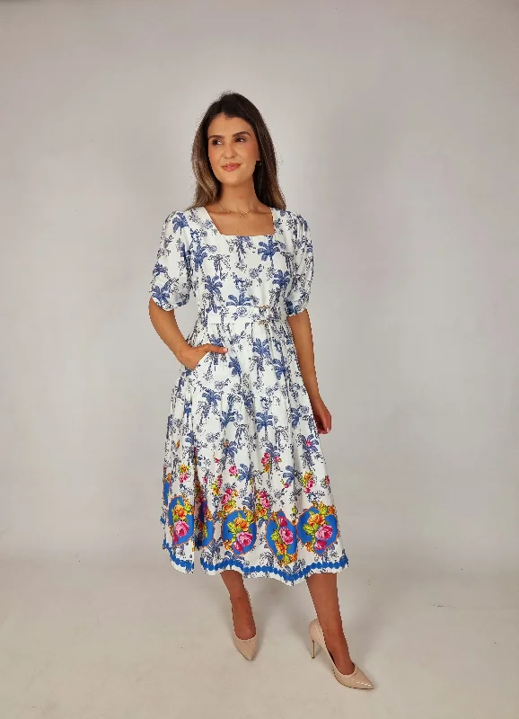 Women's Fashion Clothing Emily Lovelock White Paisley Dress