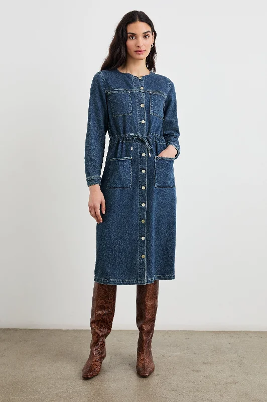 Style Your Wardrobe ELYSIAN DRESS - PEBBLE BLUE
