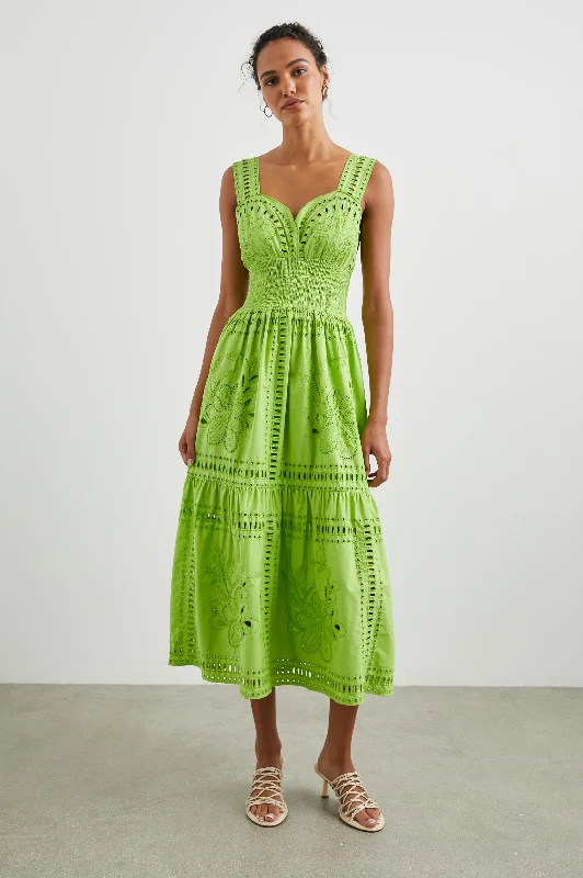 Women's Holiday Attire FAWN DRESS - ISLAND GREEN