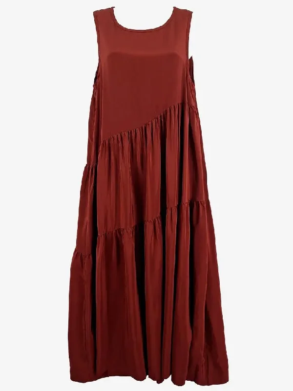 Break Fashion Norms Alpha60 Asymmetrical Tiered Silk Dress Size S