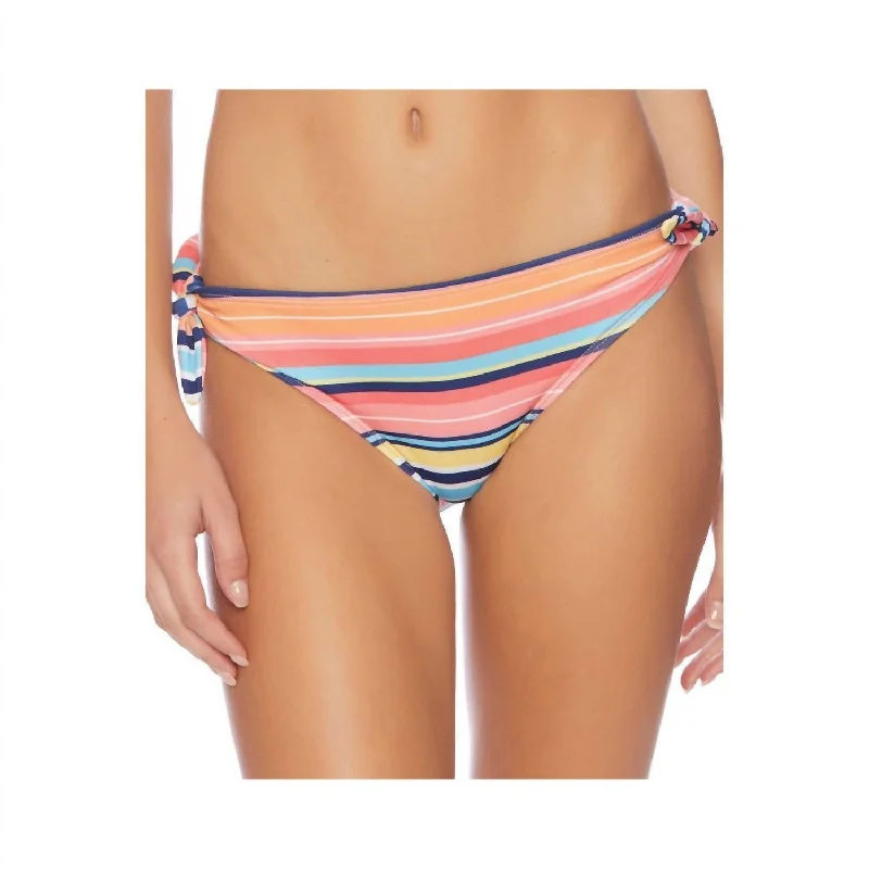 Women's Stylish Vacation Attire Fixed Tie Retro Bikini Bottom In Juicy Fruit Multi