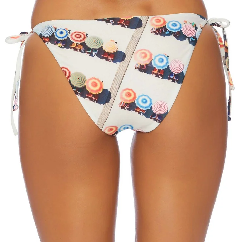 Women's Effortless Casual Outfit Gray Malin Reversible Side Tie Bikini Bottom In Multi