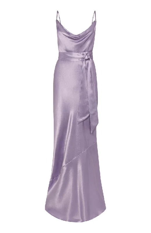 Women's High-Fashion Attire Pollenca Dress in Lilac Satin