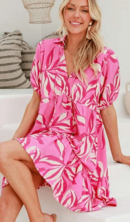 Ends Soon Pink leaflet dress