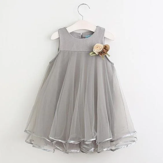 Best-Selling Fashion At Unbeatable Sale Prices Cute Grey Flower Girl Dress