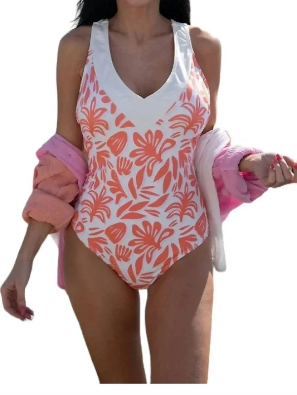 Women's Comfortable Apparel Ella One Piece Swimsuit In Coral