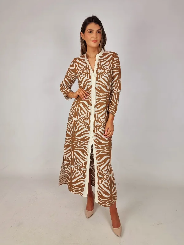 Holiday Attire Sale KAOS Brown/White Dress