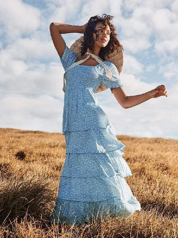 The Perfect Time To Shop And Save BerriesJam - Backless Square Collar Lace-up Cake Skirt Dress The Perfect Time To Shop And Save BerriesJam - Backless Square Collar Lace-up Cake Skirt Dress