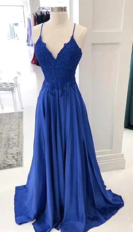 Hot Styles Simple Spaghetti Straps Royal Blue Pageant Dress