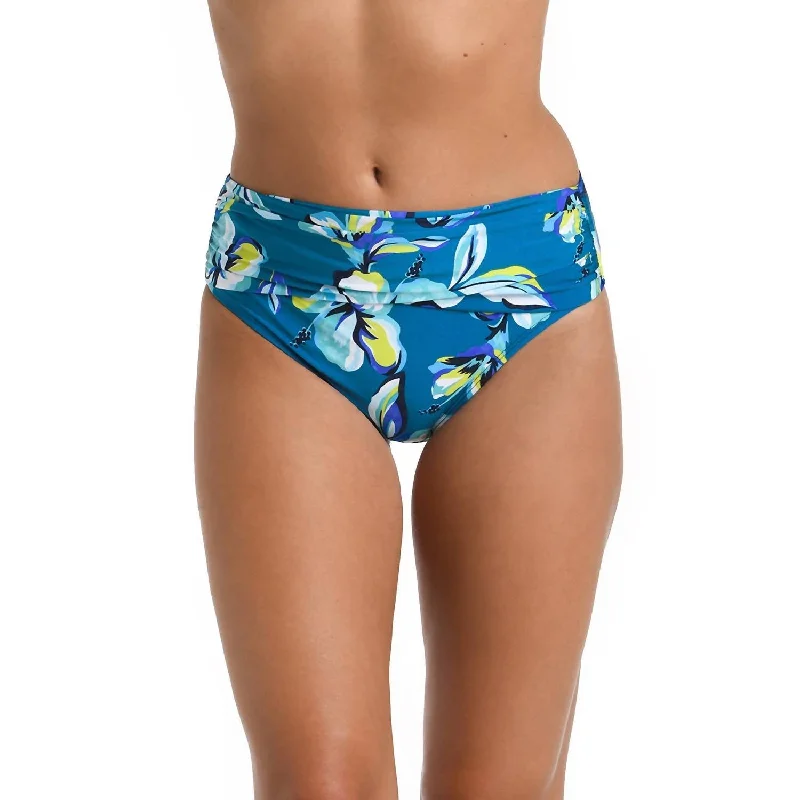 Women's Holiday Clothes Mid-Waist Sash Band Bikini Bottom In Fiji Tropics Ocean