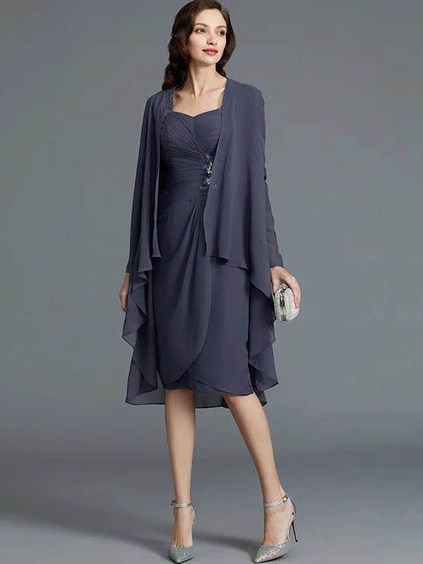 Special Offer Sheath/Column Sweetheart Chiffon 1/2 Sleeves Knee-Length Mother of the Bride Dresses Special Offer Sheath/Column Sweetheart Chiffon 1/2 Sleeves Knee-Length Mother of the Bride Dresses