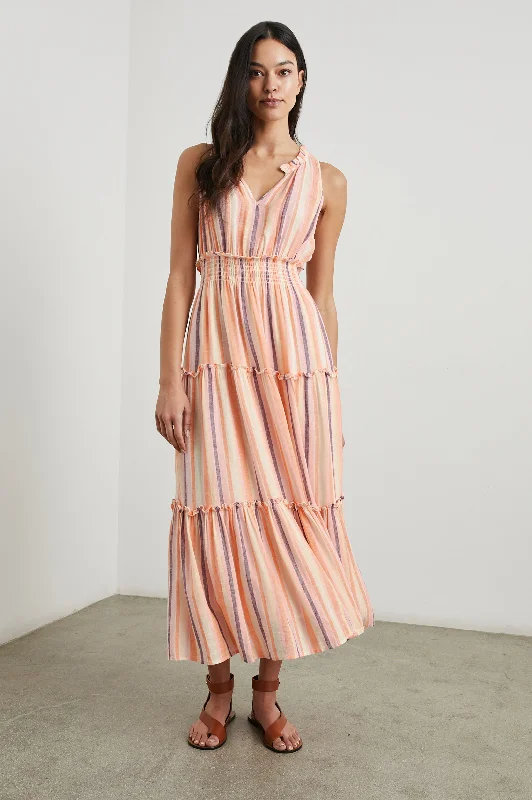 Cool Prices LOULOU DRESS - PAPAYA STRIPE