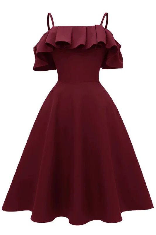 Vibrant Prints Sexy Spaghetti Straps Cascading Ruffles Vintage Dresses | Womens High quality princess Cocktail Dress S2882 Vibrant Prints Sexy Spaghetti Straps Cascading Ruffles Vintage Dresses | Womens High quality princess Cocktail Dress S2882